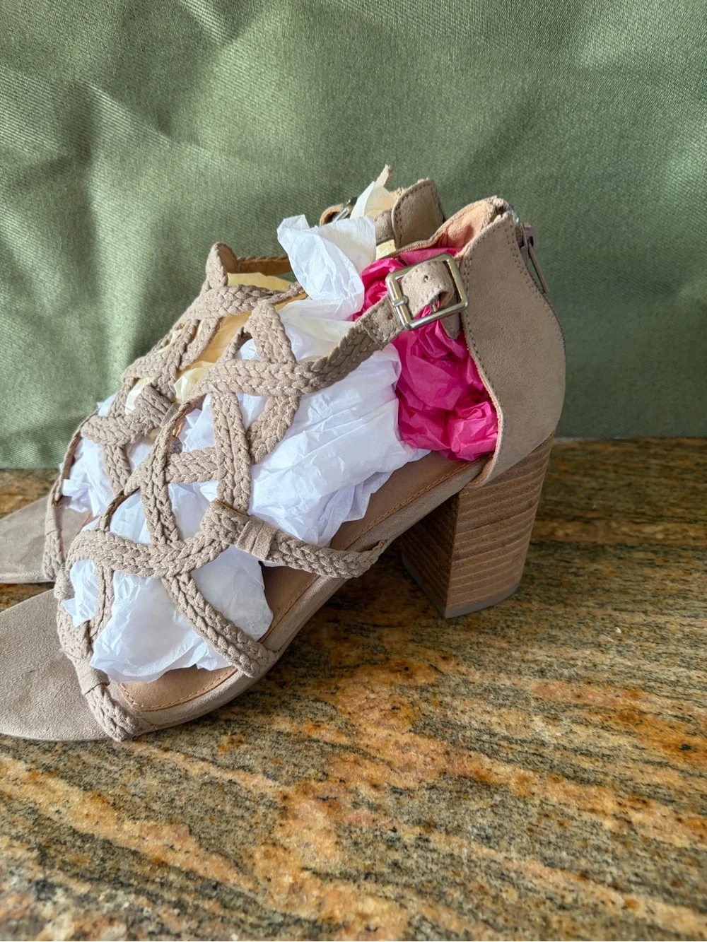 Report Strappy Block Heel Sandals - Taupe Women’s Size 9